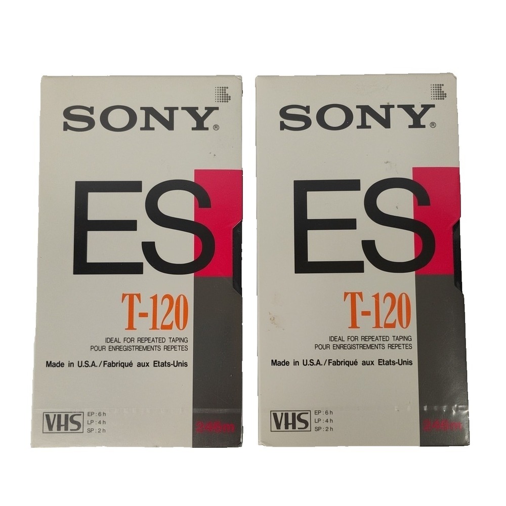 Sony ES T-120 VHS Tapes 2 Brand New &‎ Sealed Made In USA